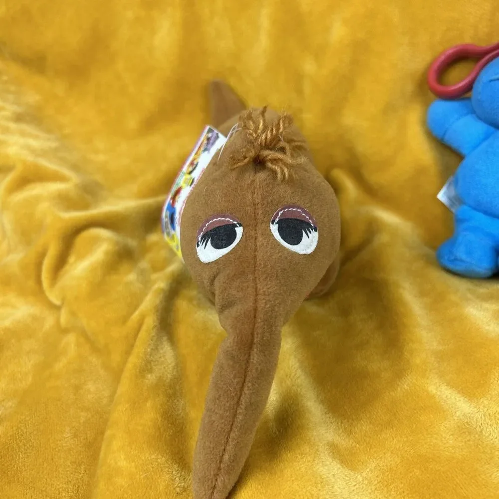 Vintage TYCO Lot 2 Sesame Street Snuffleupagus & Cookie Monster Plush Toy W/ Tag